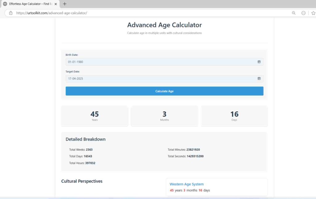 Advanced Age Calculator