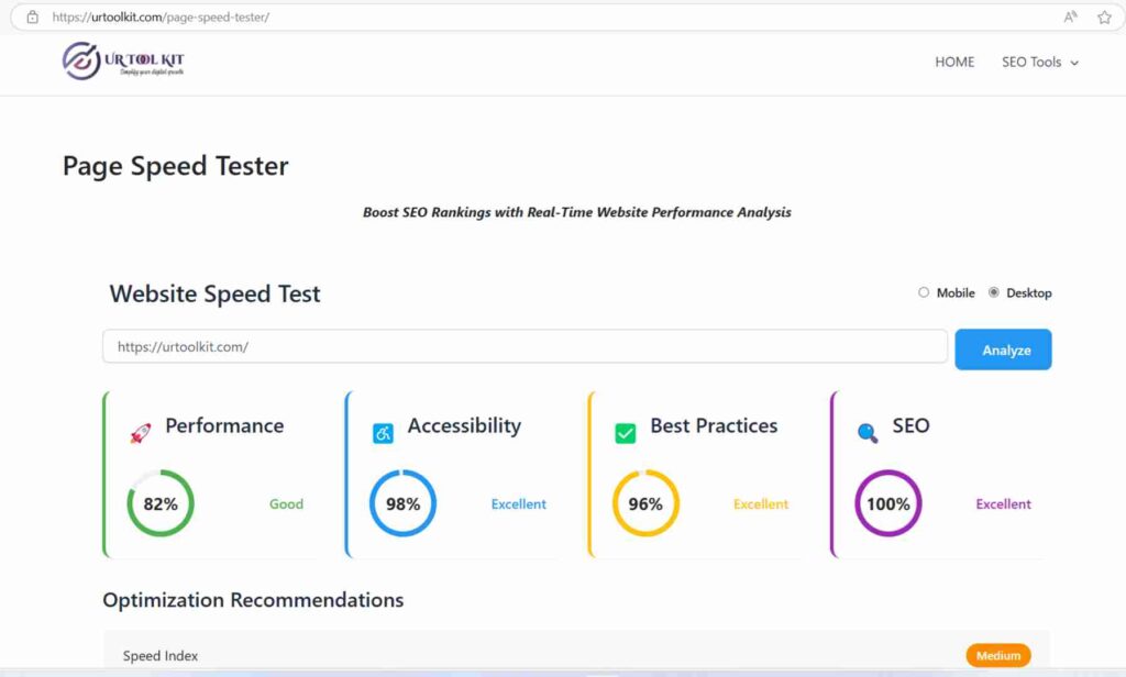Page Speed Tester