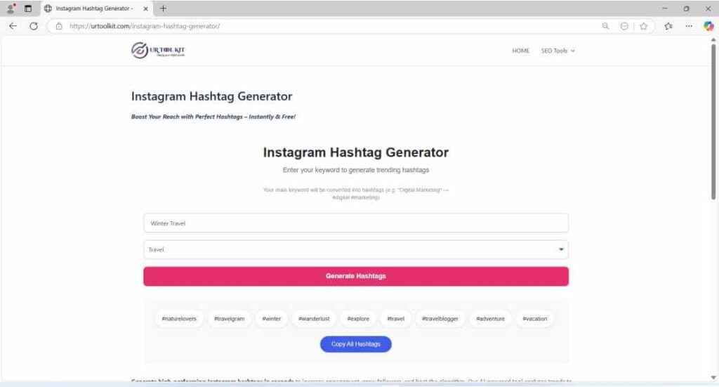 Instagram Hashtag Generator