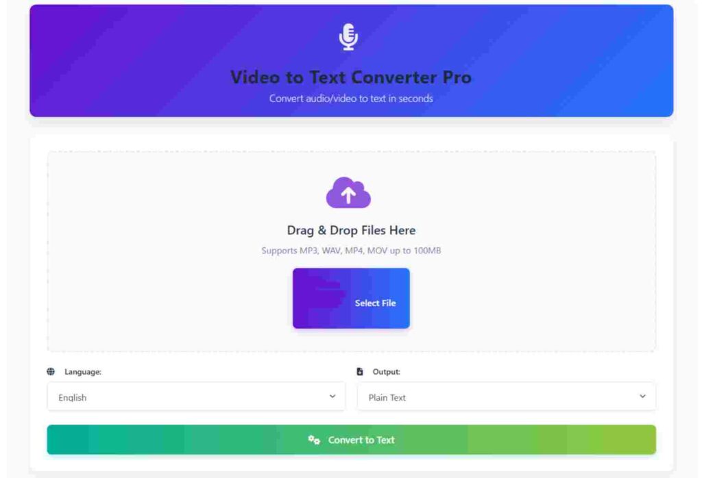 Video to Text Converter